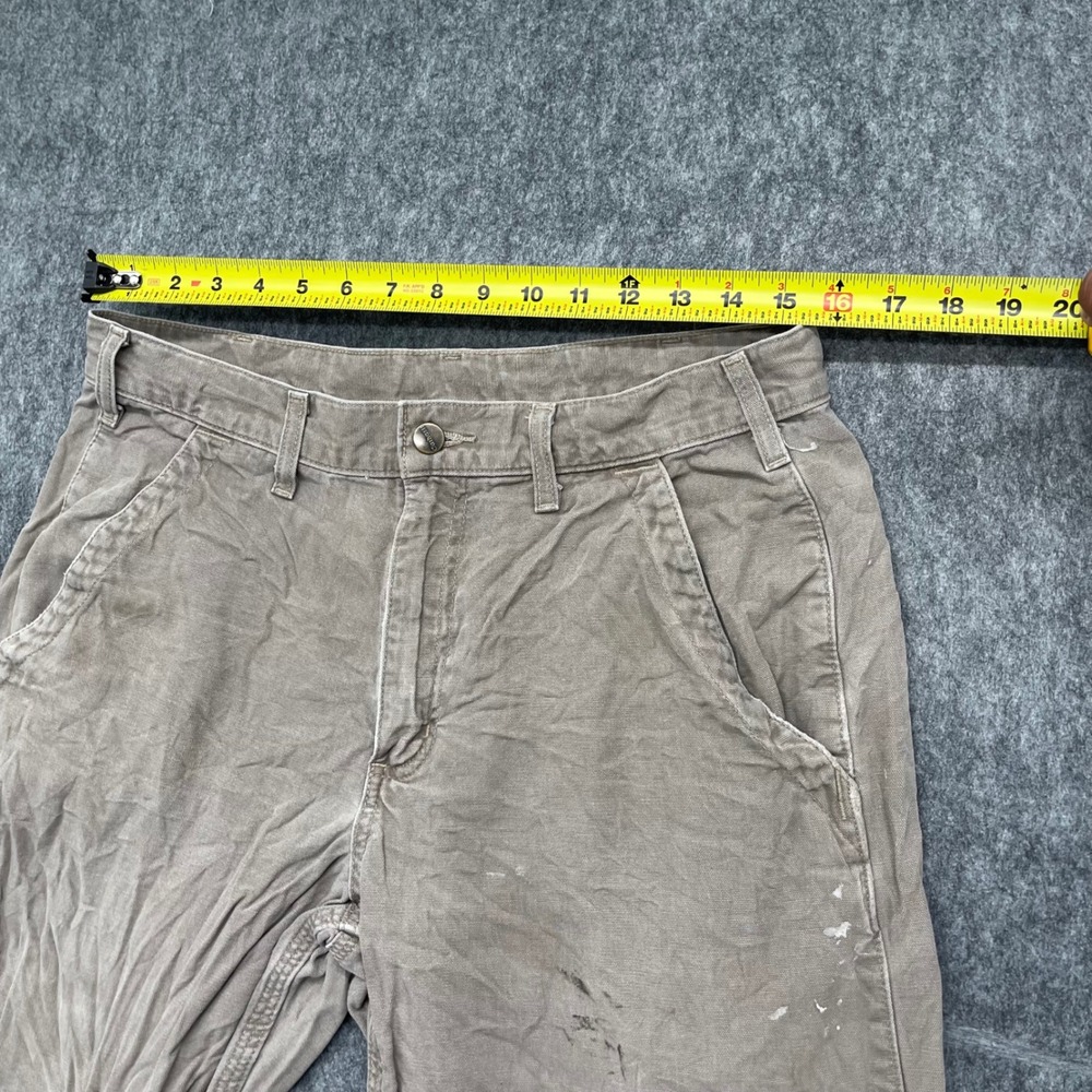 Carhartt Pants Mens 33x30 Canvas Work Pants Straight Leg Distressed Carpenter - Picture 4 of 16